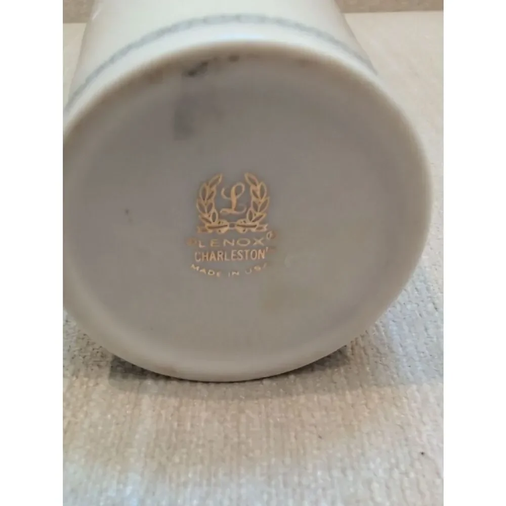 Lenox Charleston Delicate Floral Vase Platinum Trim Vintage Made In USA